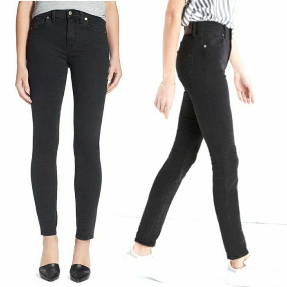 high rise faded black jeans